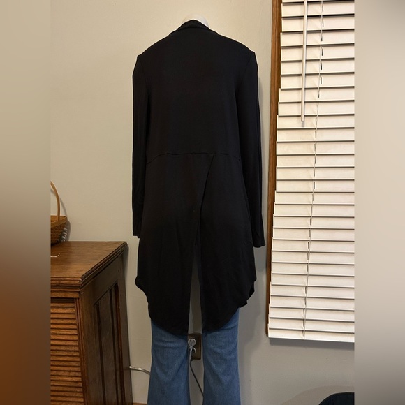 Ana women’s black sz XS long cardigan, lightweight, slit in back - Picture 2 of 7